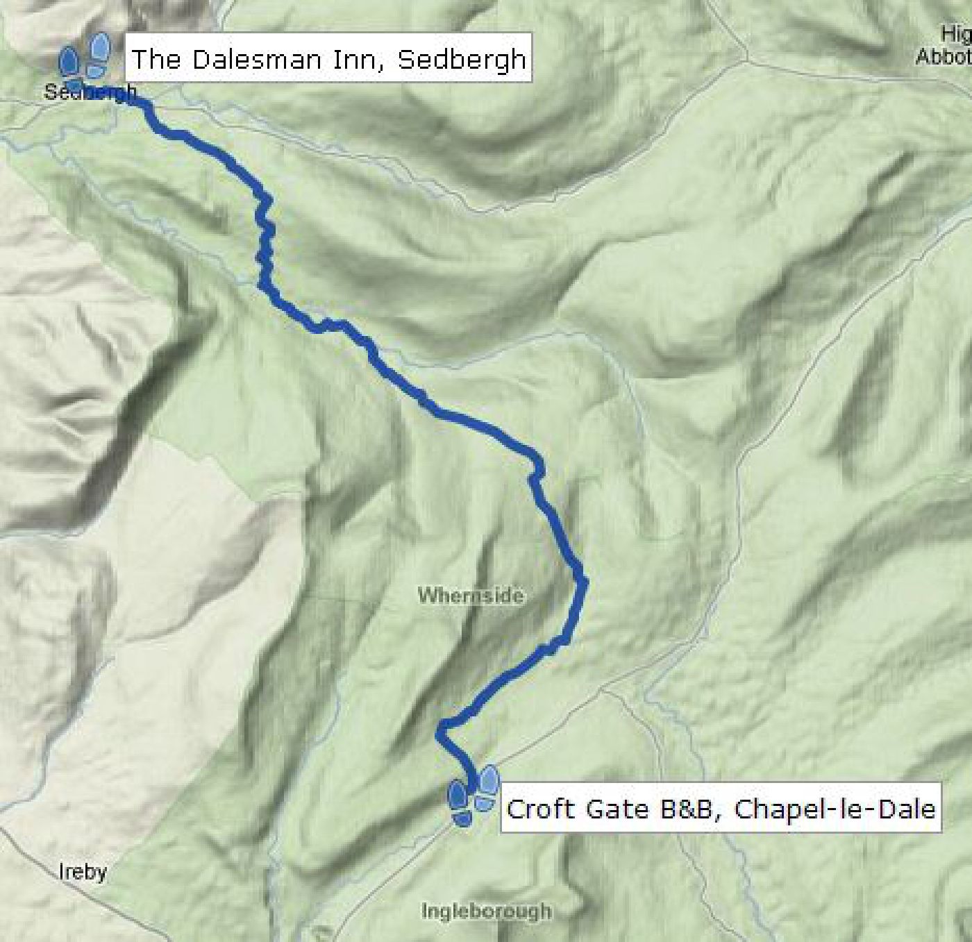 Dales High Way Day 5 Map